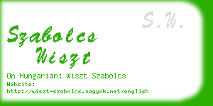 szabolcs wiszt business card